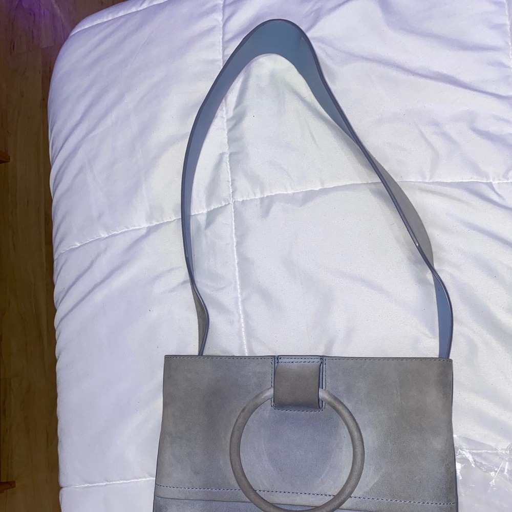 Baby Blue Theory Shoulder Bag with hoops on sides